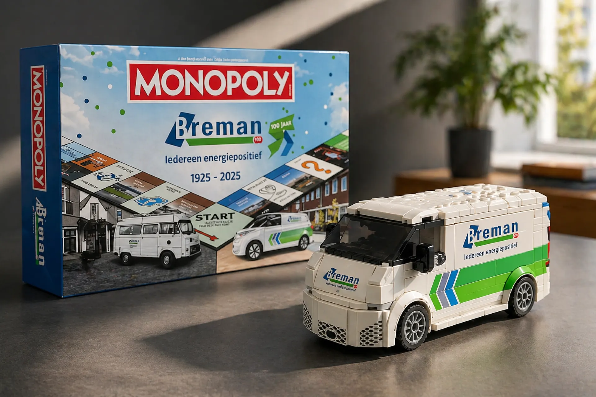 Het Breman Monopoly spel en Breman busje van Lego