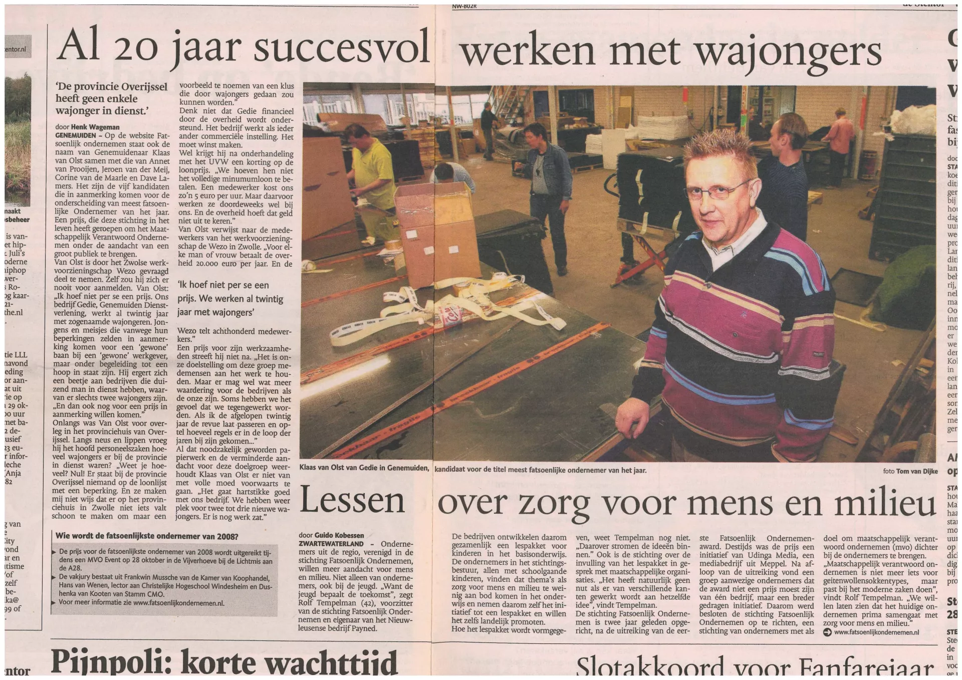Medewerker Gedie in de werkplaats Breman