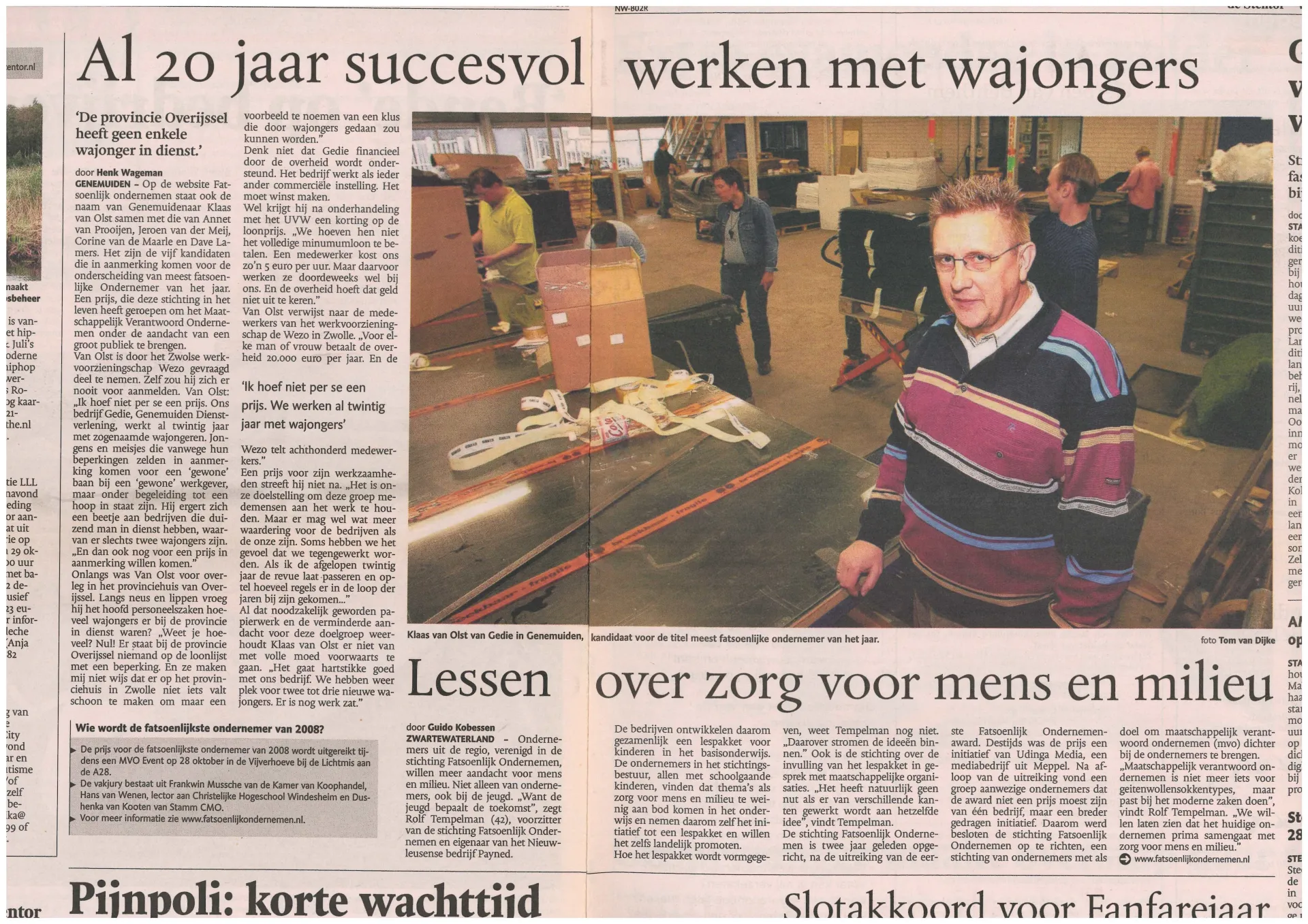 Medewerker Gedie in de werkplaats Breman